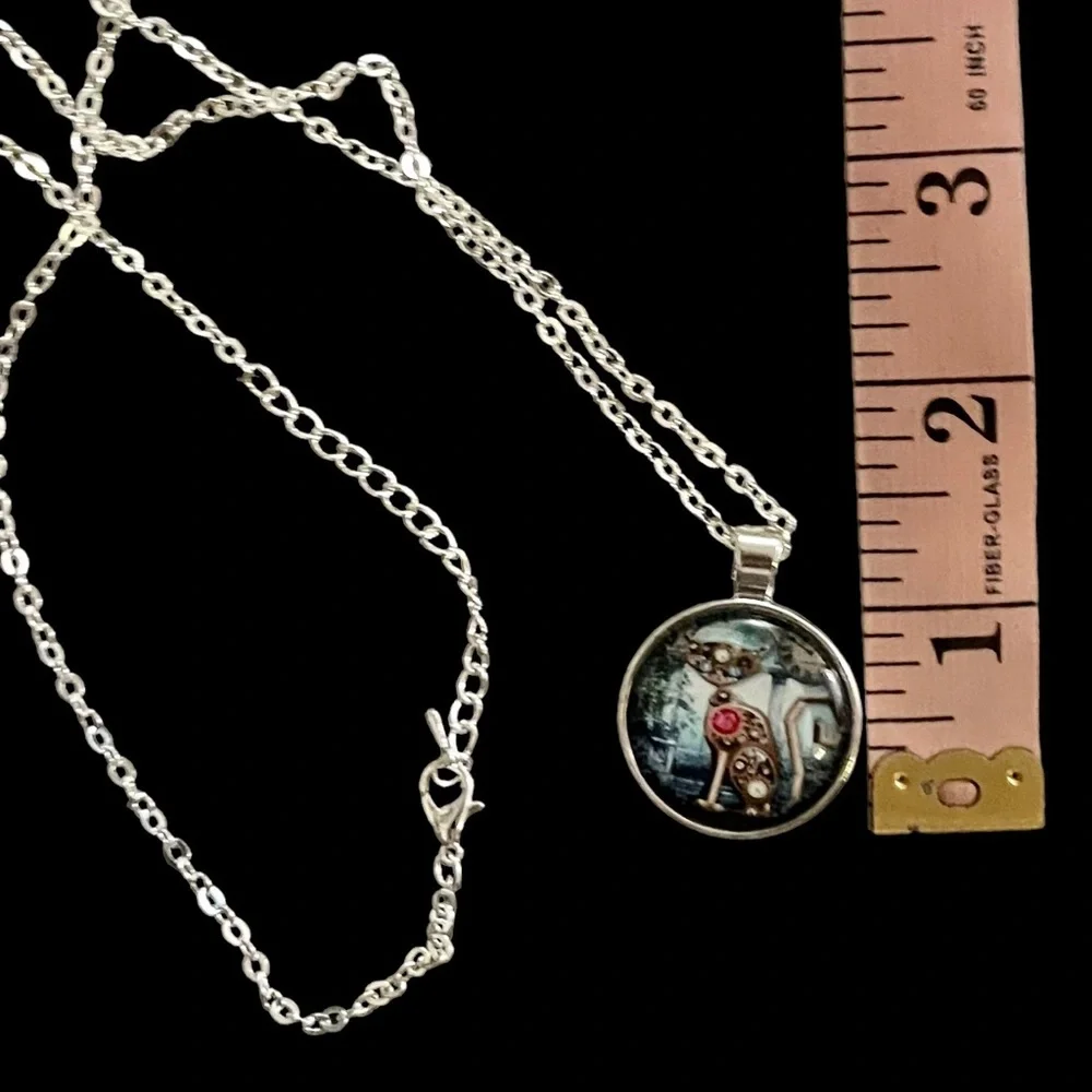 Cat Enamel Necklace Pendant